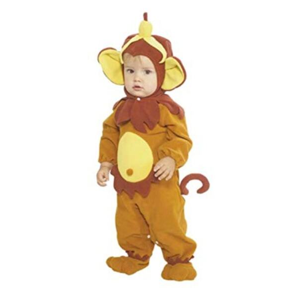 Rubie's Monkey Costume NEW 0-6 mo Brown Yellow - Picture 1 of 7